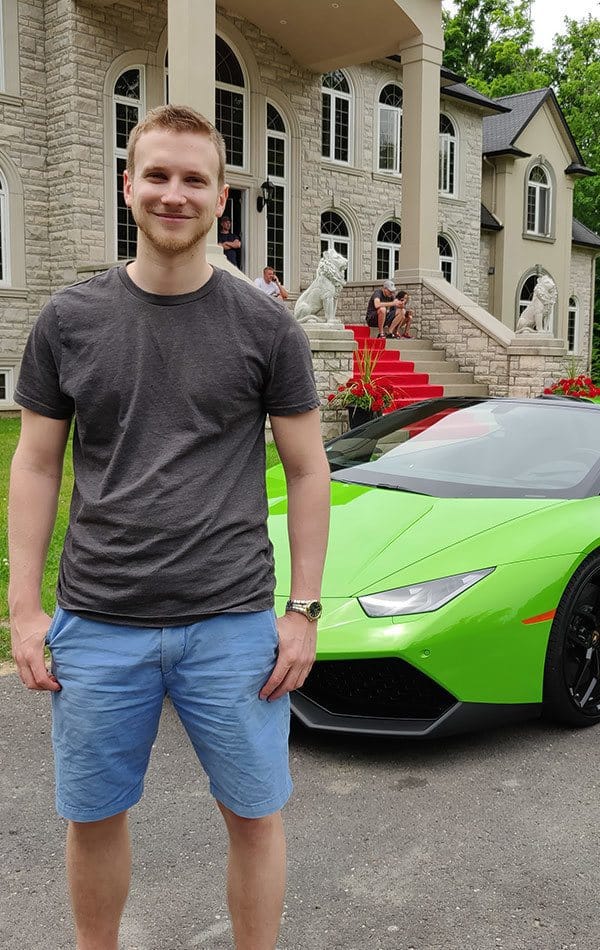 lambo-house Me in front of a lamborghini and mansion